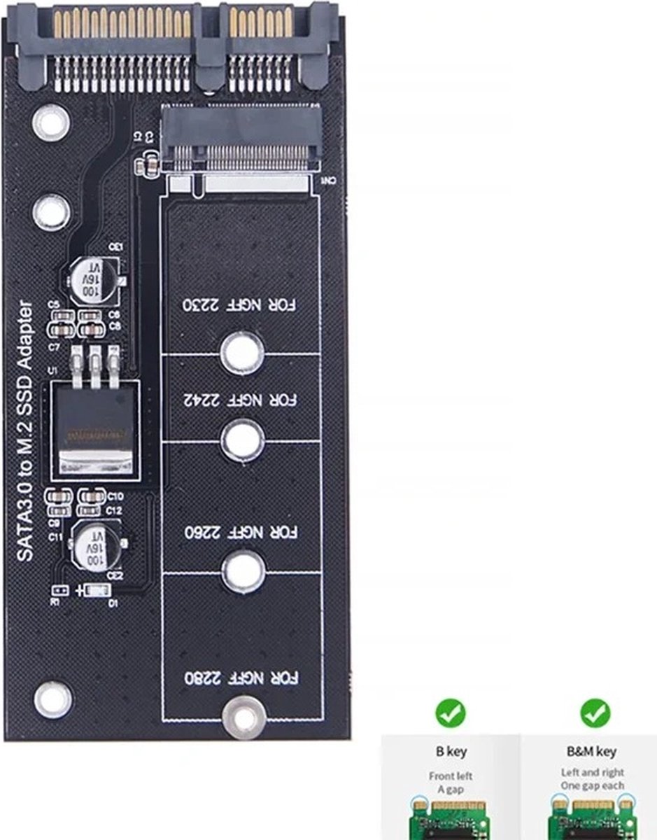 M.2 Ngff Ssd Naar Sata 3 Adapter Kaart