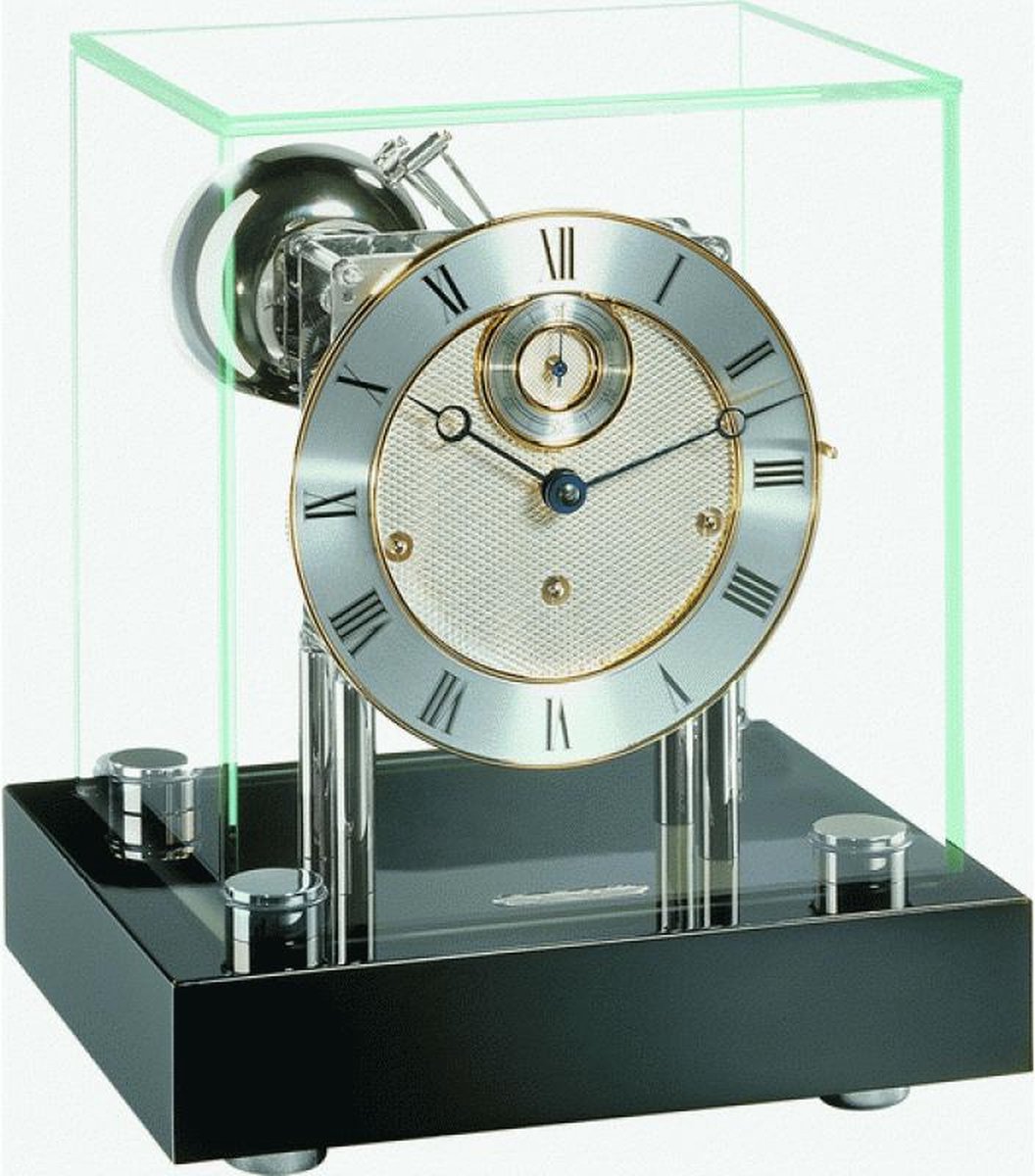 Hermle Tafelklok modern / Westminster speelwerk 22801-740352 / kubus met sleutel / opwindbaar
