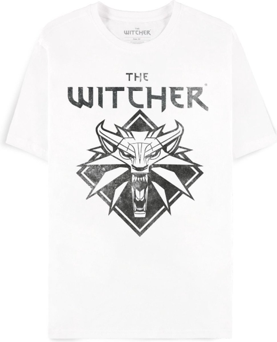 The Witcher Wolf Logo Heren T-shirt - wit - S