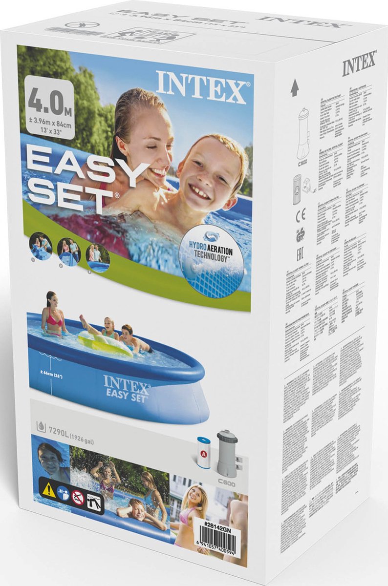 Intex Easy Set Inflatable Pool Set - Ø 396 x 84 cm with filter pump
