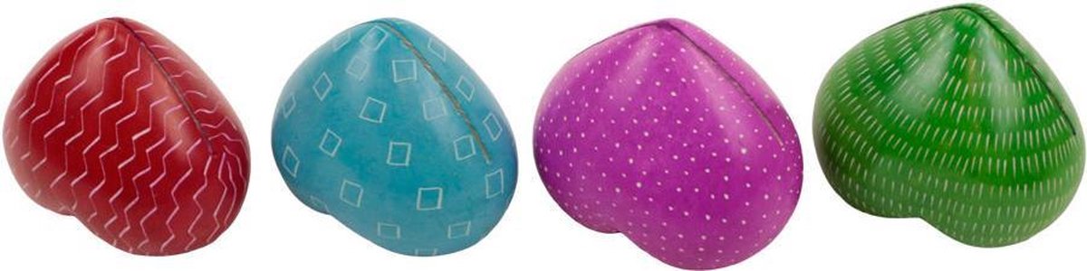Cardholder kisii stone heart assorted - Kisii steen - 5x5x5 cm - Multicolour - India - Sarana - Fairtrade