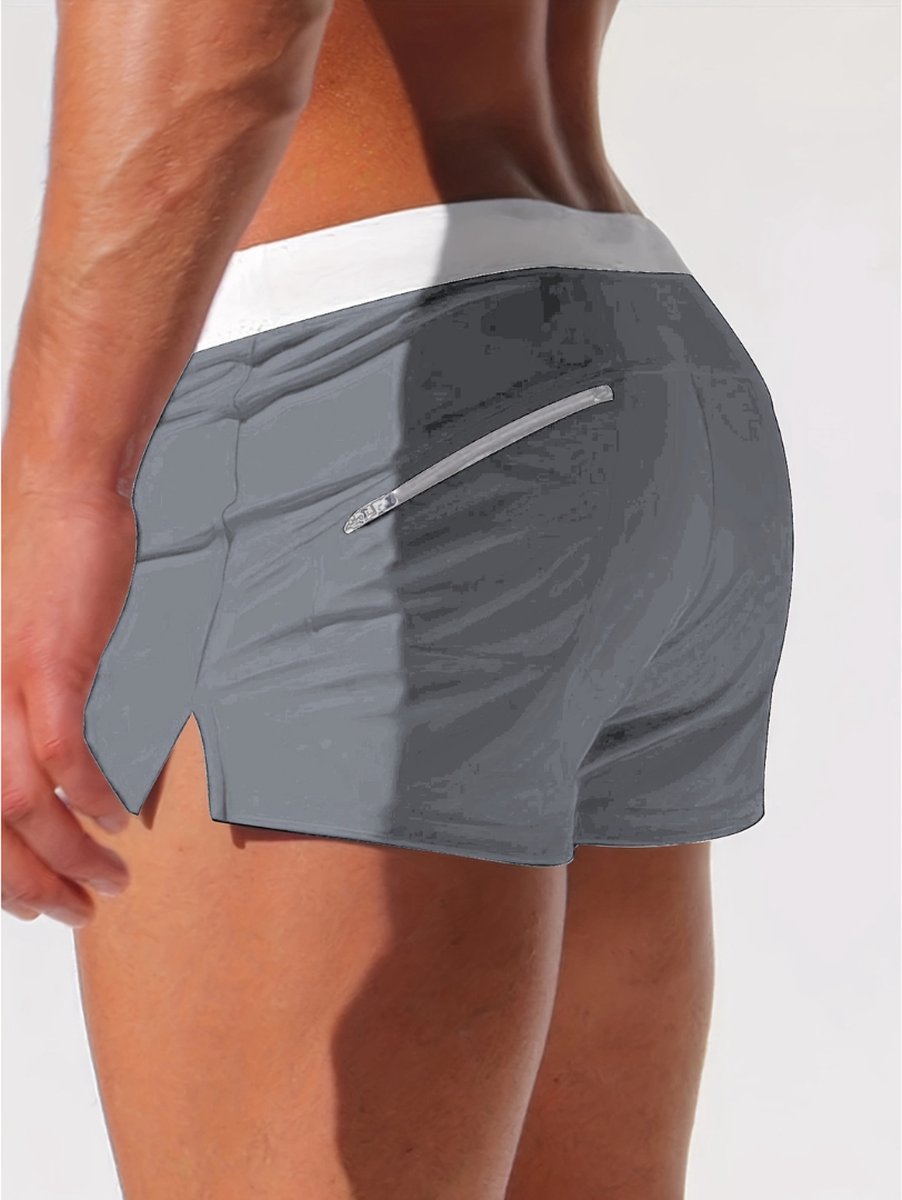 Nivard Zwembroek Heren - Zwem Broek Mannen - Badkleding - Zwemmen - Jongens - Swimming Shorts - Zomerbroek - Met Zakken - Lichtgrijs - Maat XXXL