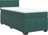vidaXL - Sommier tapissier - avec - matelas - velours - vert foncé - 80x200 - cm