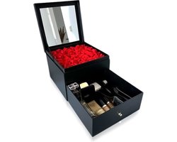 La Rose Make-up Organizer met Spiegel & Rozen – Skincare Opbergdoos met Compartimenten & Lades – Beauty Organizer & Cosmeticabox – Perfect Cadeau voor Haar, Vrouw of Vriendin – Kerstcadeau, Valentijnsdag, Moederdag, Verjaardag