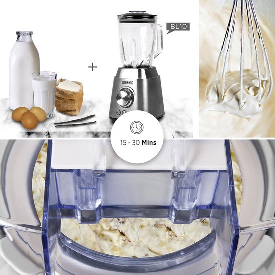IJsmachine 540 W - 15 L Kom - Maak Zelfgemaakte Desserts - Italiaans IJs Sorbet Yoghurtijs - Thuis Heerlijk Roomijs Schepijs - 30 Minuten — afbeelding 4