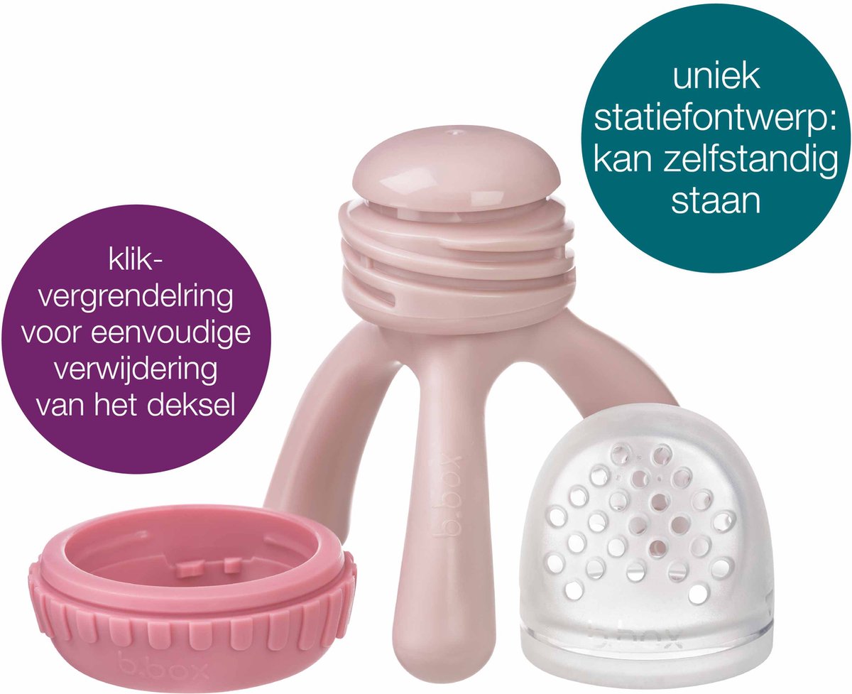 Goedkoopste b.box Siliconen Sabbelzakje | Statiefontwerp, Gemakkelijk Vast te Houden | Perfect voor Vers of Bevroren Voedsel | Dop voor Onderweg Inbegrepen | Vanaf 4 Maanden