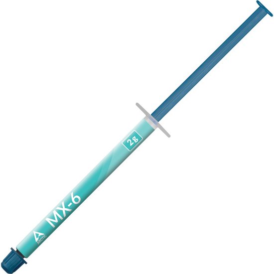 ARCTIC MX-6 2g spuit met een turquoise body en blauwe plunger.