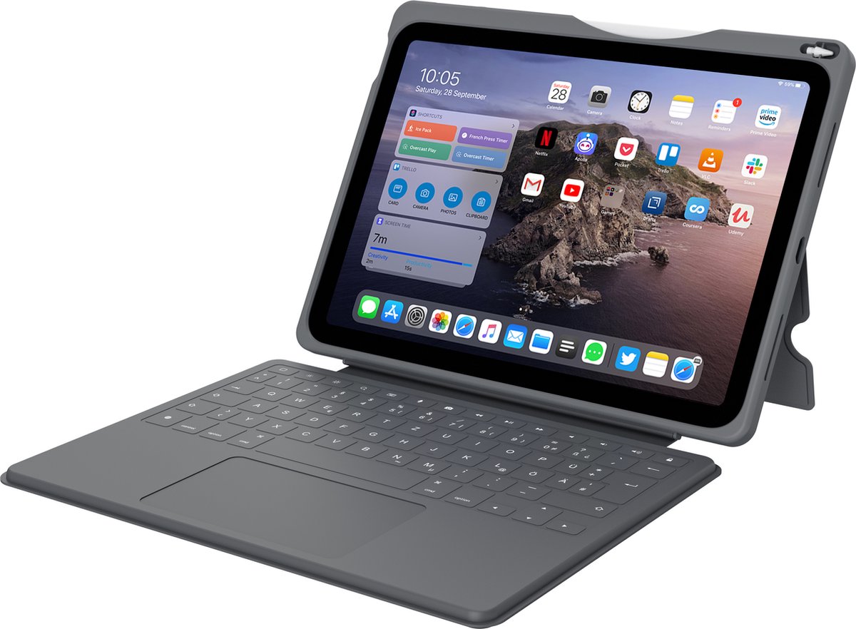 DEQSTER Smart Rugged Touch PLUS Keyboard für iPad 10.9" (10. Gen.), QWERTY Layout