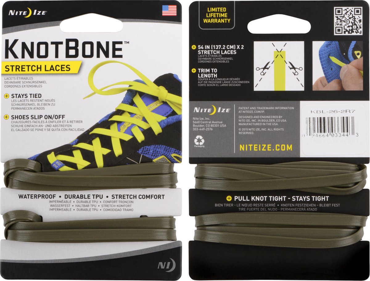 Nite Ize Knotbone Laces Green Veters Groen