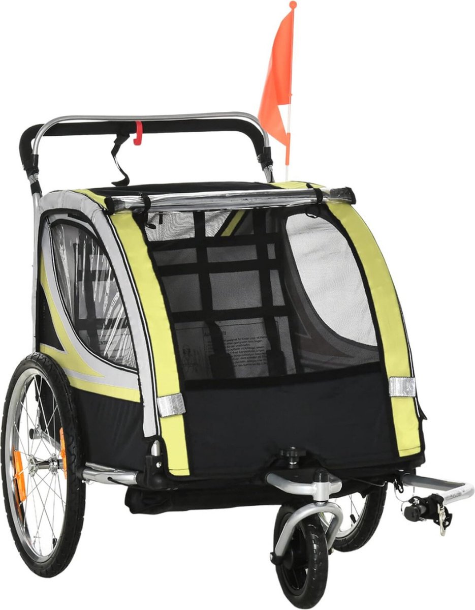 Fietskar Bagage - Fietskar Voor Kinderen - Fietsaanhanger Met Draaibaar Voorwiel - Fietskarren – Aanhangwagen 360 Graden Draaibaar - 142 x 75 x 101 cm