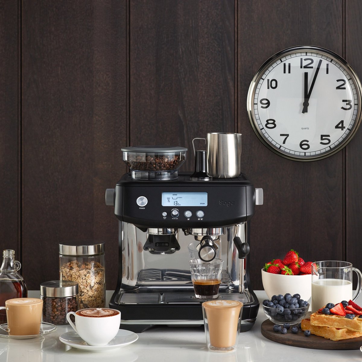 Afbeelding 2 van Sage the Barista Pro™ Black Truffle Pistonmachine (mat zwart)
