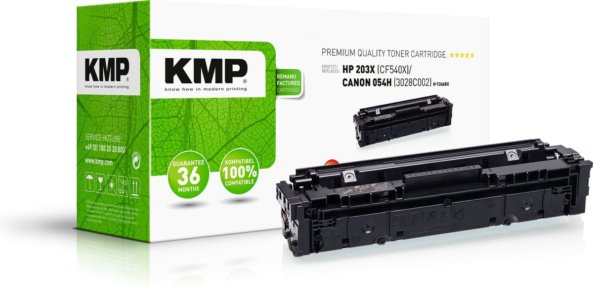 KMP H-T246BX Tonercassette Enkel vervangt HP HP 203X (CF540X) Zwart 3200 bladzijden Compatibel Toner