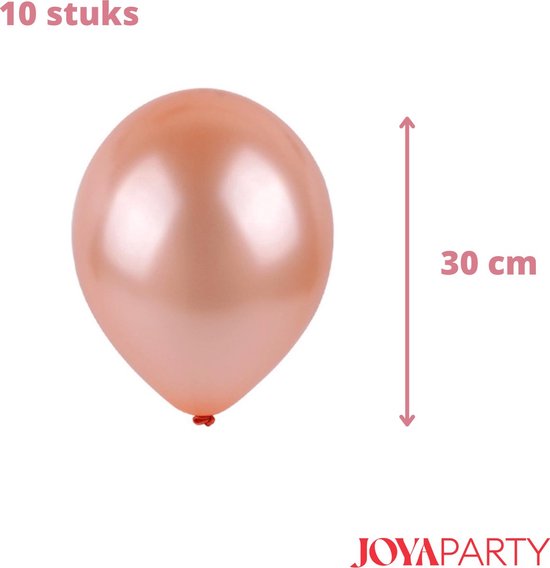 Een koperkleurige ronde ballon van 30 cm hoog.