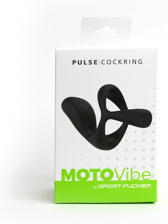 MOTOVibe - Pulse - Anneau pénien vibrant avec étireur de Ball et chatouilleur - Zwart