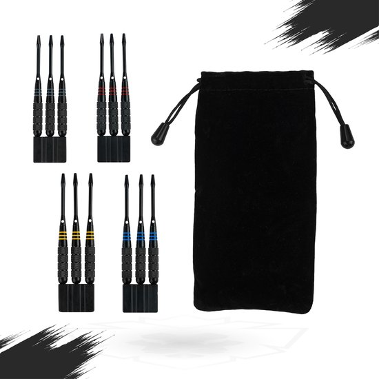 KOTO Brass MultiSet Darts, 12 Brass Dartpijl, 16 Gram Messing SteelDarts, Dart Games, 4 Dartsets voor Beginners & Hobbyisten, Met Darttas van KOTO — afbeelding 2