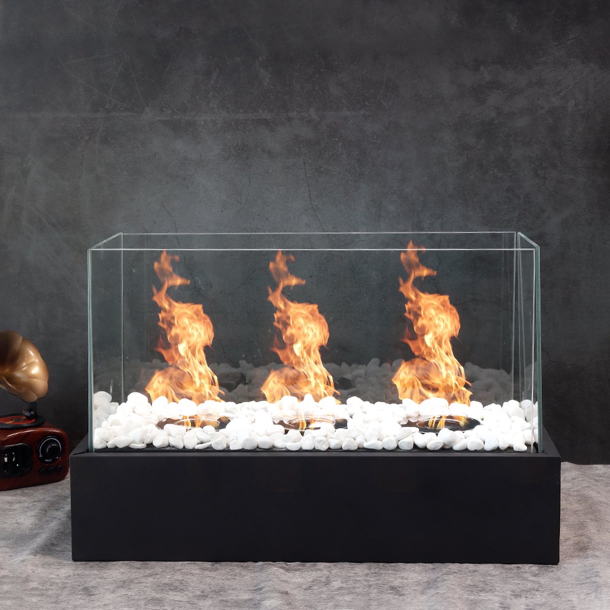 Bol.com Fiérza Luxe Sfeerhaard XXL - Tafelhaard - 46CM - Incl. Decoratiestenen - Buitenhaard - Binnen & Buiten - Bio-Ethanol Haa... aanbieding