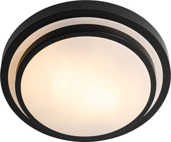 QAZQA walden - Plafonnier moderne pour l'extérieur - 1 lumière - Ø 34 cm - Zwart - Éclairage extérieur