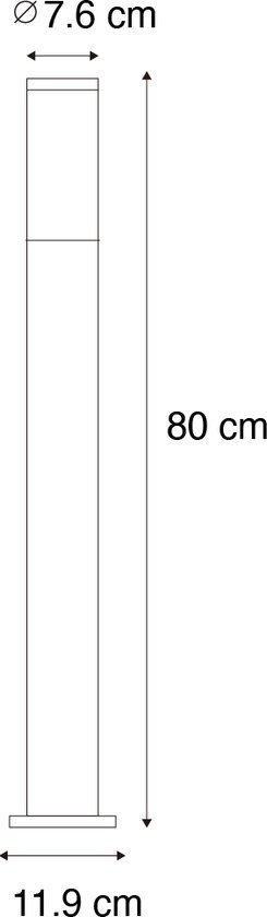 QAZQA rox - Lampe d'extérieur sur pied moderne | Lampadaire d'extérieur - 1 lumière - H 80 cm - Zwart - Éclairage extérieur