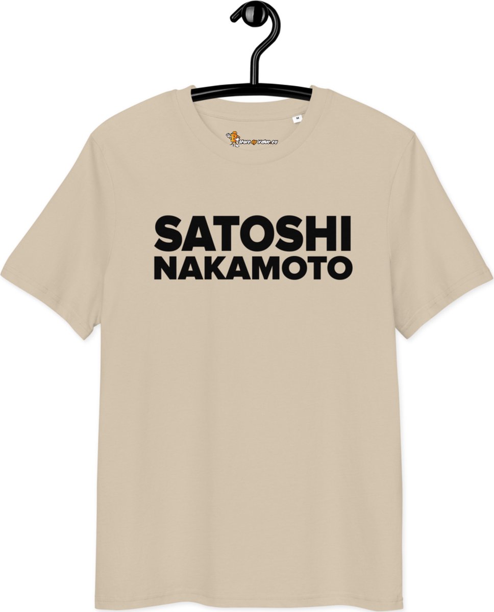 Bitcoin T-shirt - Satoshi Nakamoto - Unisex - 100% Biologisch Katoen -  Zandkleurig -... | bol