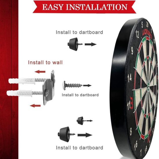E-shop4u - dartbord - dartpijlen - dartborden - 18 inch - compleet - dartboard van E-shop4u — afbeelding 3