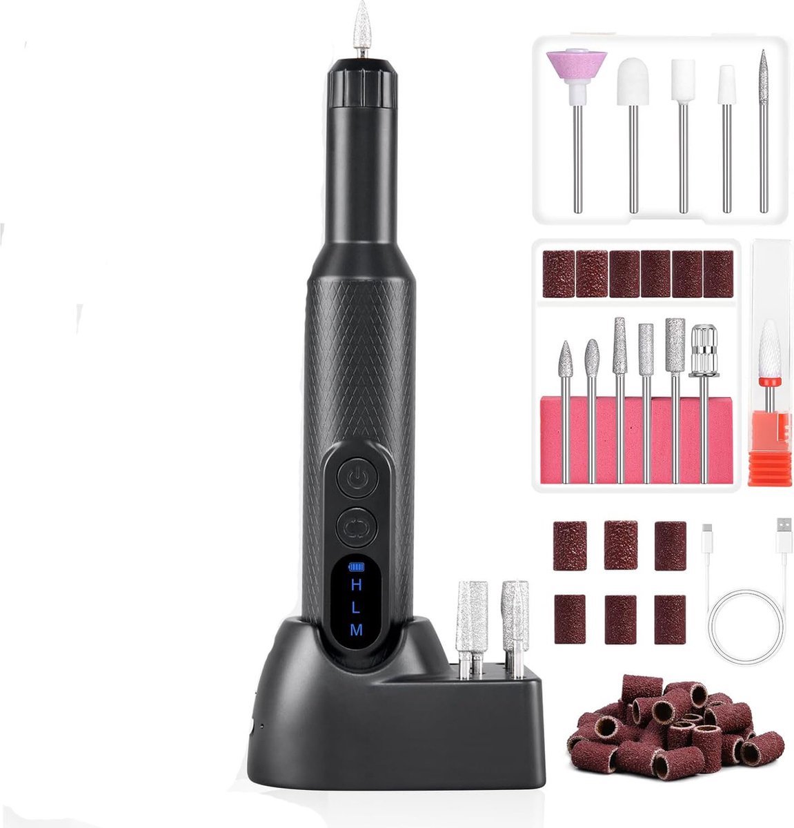 Elektrische Nagelvijlen Set voor Professioneel Salon- en Thuisgebruik - Krachtige Nagelboormachine met Accessoires - Variabele Snelheden - Geluidsarm - Multifunctioneel Nagelverzorgingssysteem