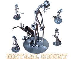 Golf-golfspeler-golfer-metalen beeld-metaal kunst-kampioen-sport-golfclub-uniek-verjaardag-cadeau-sinterklas gift-kerst-geschenk