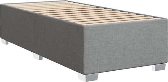 vidaXL - Boxspring - met - matras - stof - lichtgrijs - 90x200 - cm