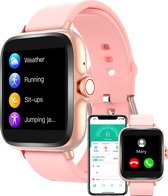 Denver Smartwatch Dames & Heren - Android & iOS - Volledige Belfunctie - Sporthorloge - Hartslagmeter - Stappenteller - Slaapmonitor - Social Media Activiteit - SWC156 - Roze