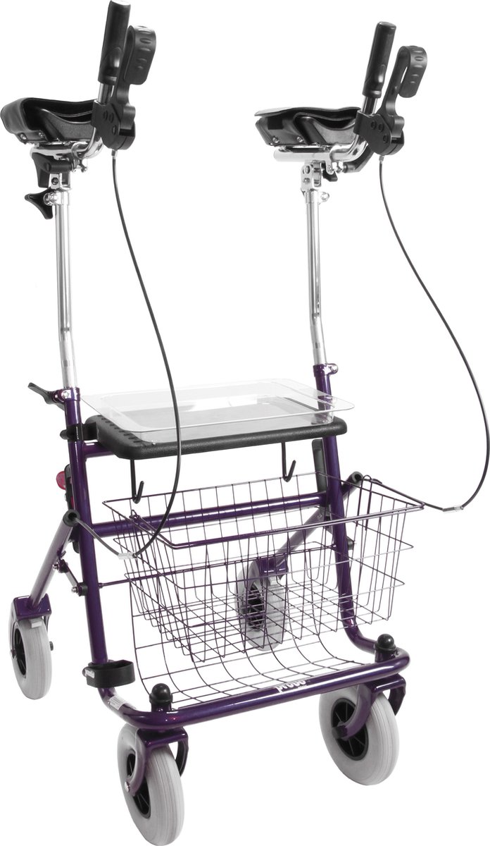 Goedkoopste Premis Provo Rollator 2de generatie - Inclusief Onderarmschalen - Paars