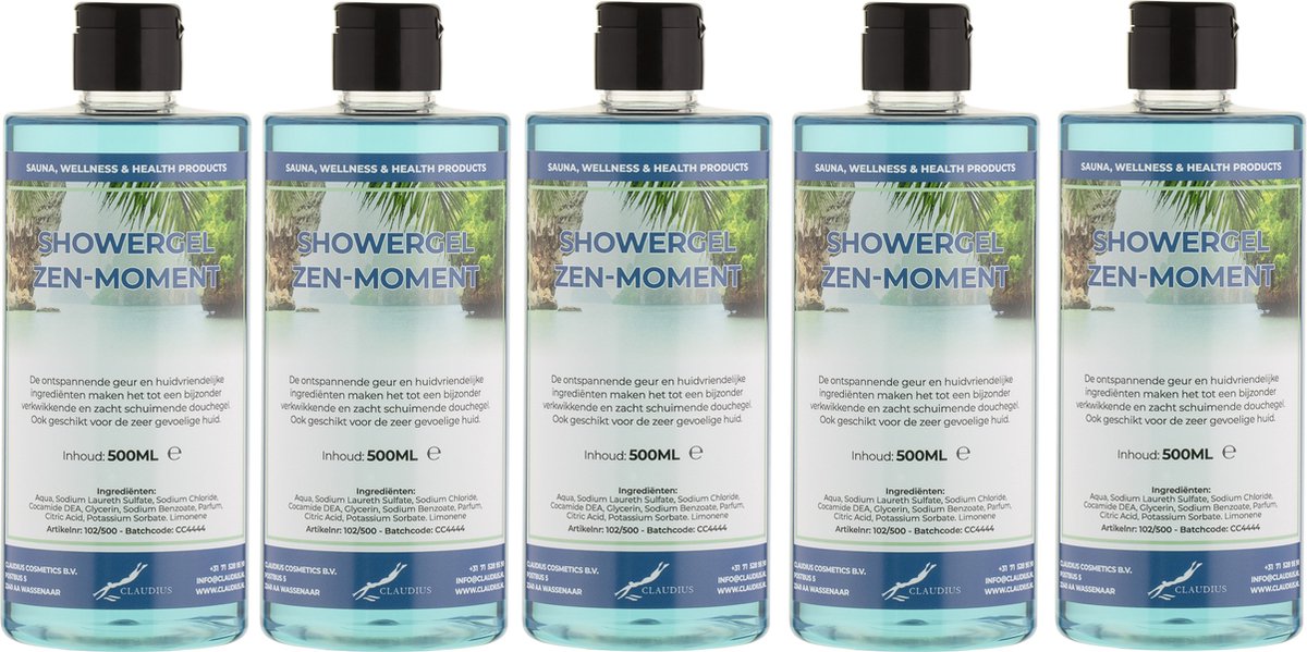 Goedkoopste Douchegel Zen Moment 500 ml - met klepdop - set van 5 stuks - Showergel