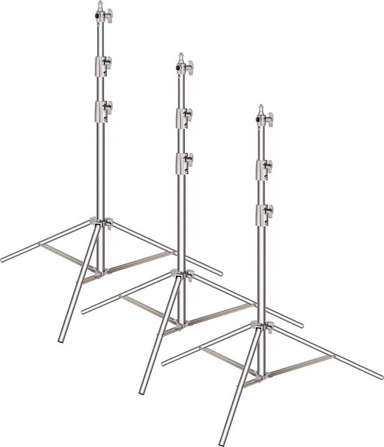 Foto: Set van 3 roestvrij stalen lichtstatief met 1 4 inch naar 3 8 inch universele adapter 99 260cm opvouwbaar ondersteuning statief voor studio softbox scherm flitslicht reflector enz x01nsk167