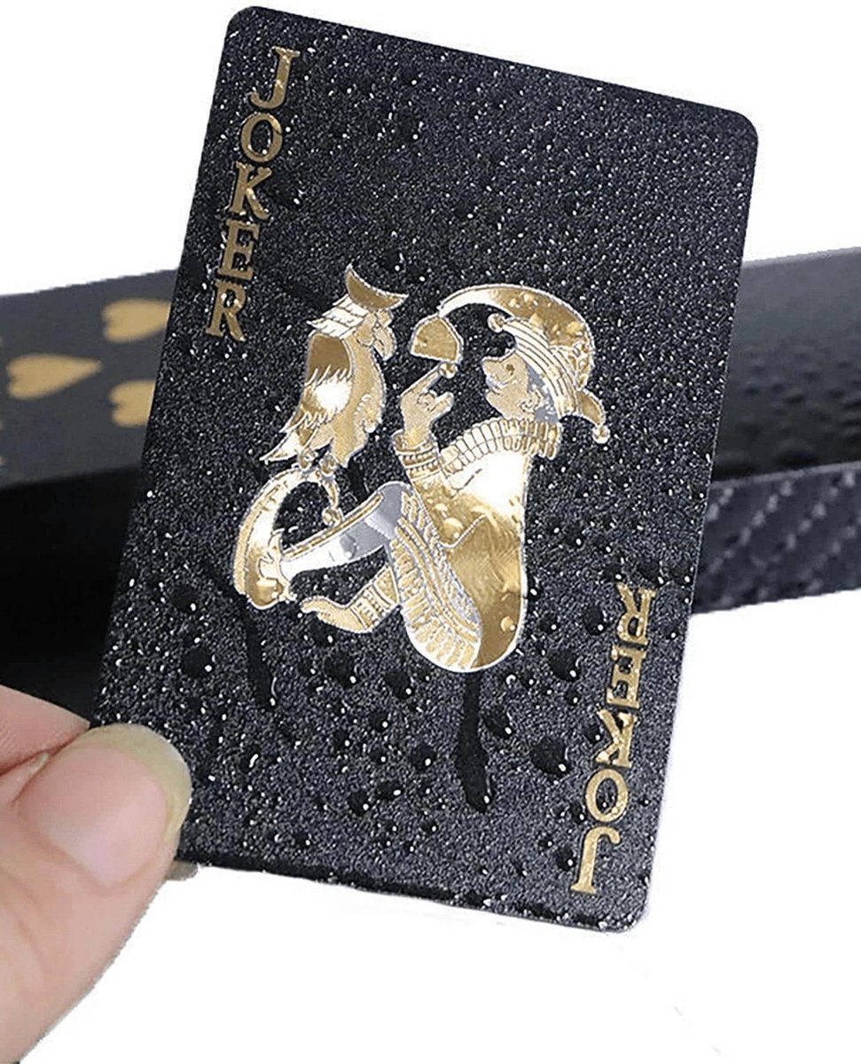 Luxe Speelkaarten - Zwart Kaartspel - 100% Plastic & Waterdicht Kaarten - Spelkaarten Pokerkaarten - Playing Cards voor Poker of Drankspel Volwassenen van Boncy — cadeau in Spellen & Speelgoed - foto 2