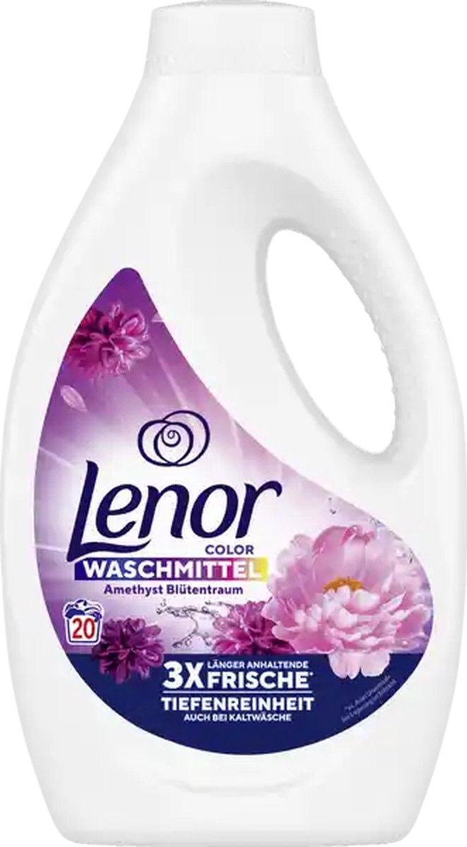 Goedkoopste 2 x Lenor Vloeibaar Wasmiddel - Color Amethyst Bloemendroom - 2 x 20 Wasbeurten