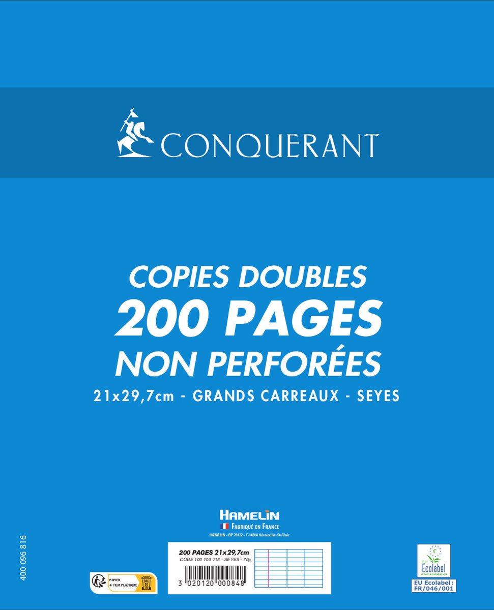 CONQUERANT - Collegeblok - A4 - Geruit - 100 vel