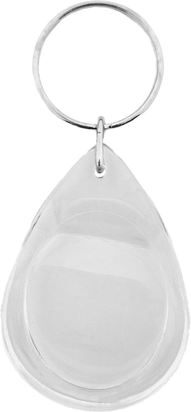 CombiCraft Porte-clés en plexiglas vierge goutte 32x53mm - 10 pièces