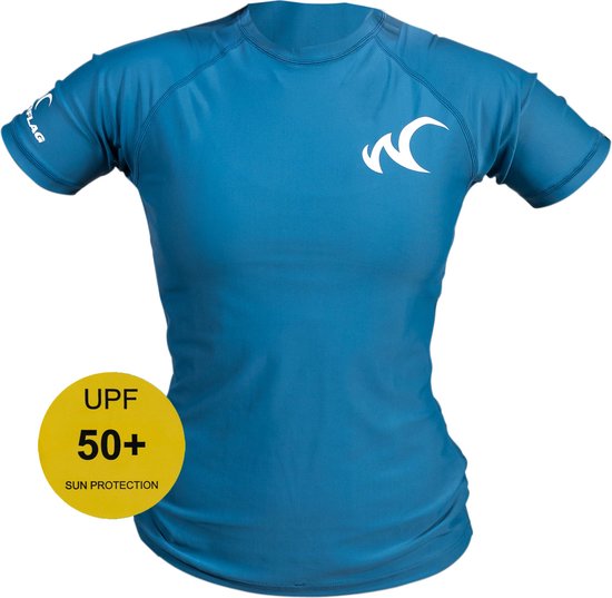 Foto: Watrflag rashguard cadiz heren blauw uv beschermend surf shirt regular fit m