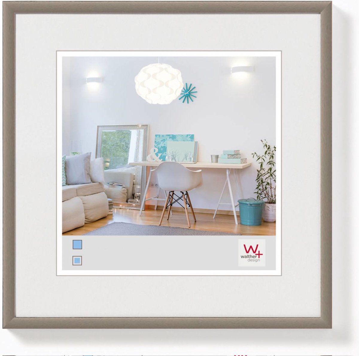 Walther New Lifestyle - Kunststof lijst - Fotoformaat 13x13 cm - Staal