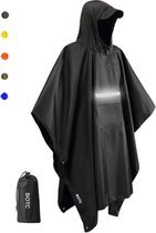 BOTC Poncho - Reflecterende Regenponcho - Fietsponcho Fiets - Met Reflecterende strips - Unisex - Dames & Heren - Waterdicht - Zwart