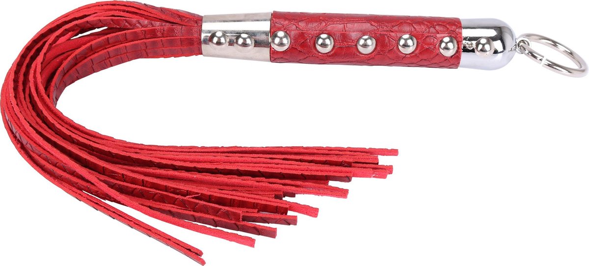 Goedkoopste Fixxx - Zweep - Flogger - PU Leer - Slangenleer Print - Rood