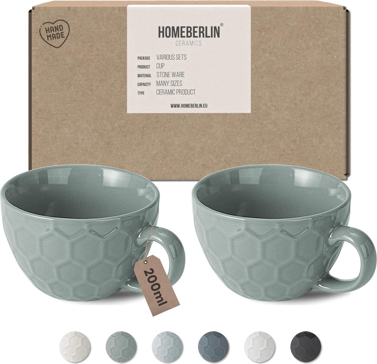 Studio Tavola Koffieset Earth (cappuccinokopjes & koffiekopjes) - 12