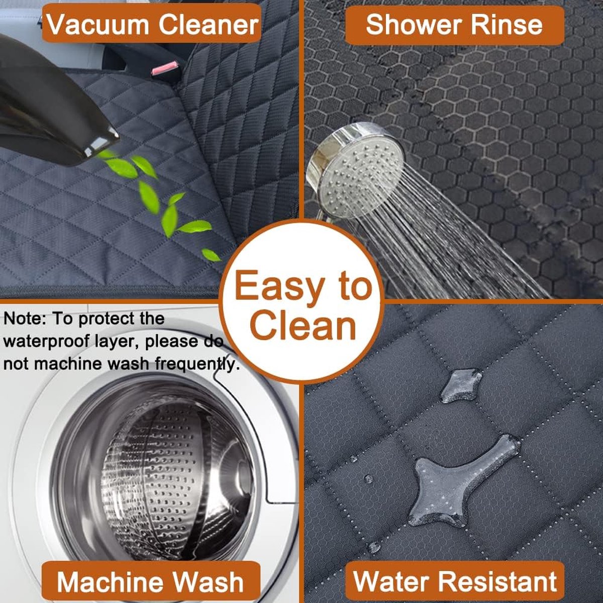 Hondenautostoel Krasbestendig autostoeltje Hond Antislip Hondenstoelbeschermer Autostoelhoes Autovoorstoelen voor vrachtwagen Auto SUV (B x L: 49 cm x 109 cm) – foto 2