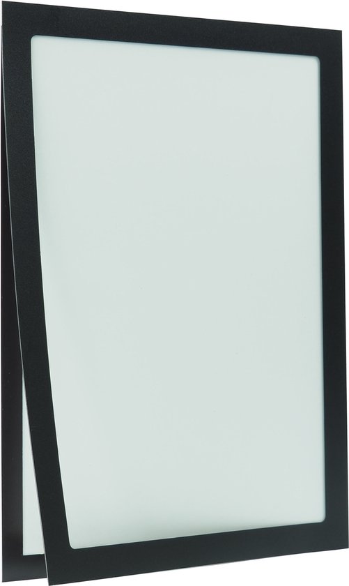 INFOFRAME - Cadre d'échange magnétique - Format A4 - Couleur : Zwart - Version ECO - Ruban fin pour murs et portes.