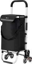 Chariot de courses Packaway à 6 roues pour escaliers - 40L - caddie - fonction diable - NOIR