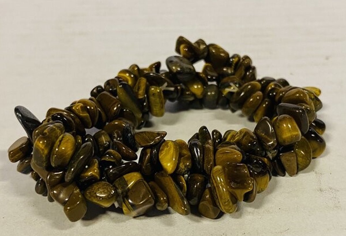 Steamy Styles - Edelsteen Armband - Dubbele Streng Tijgeroog Armband - Luxe Natuursteen Sieraad
