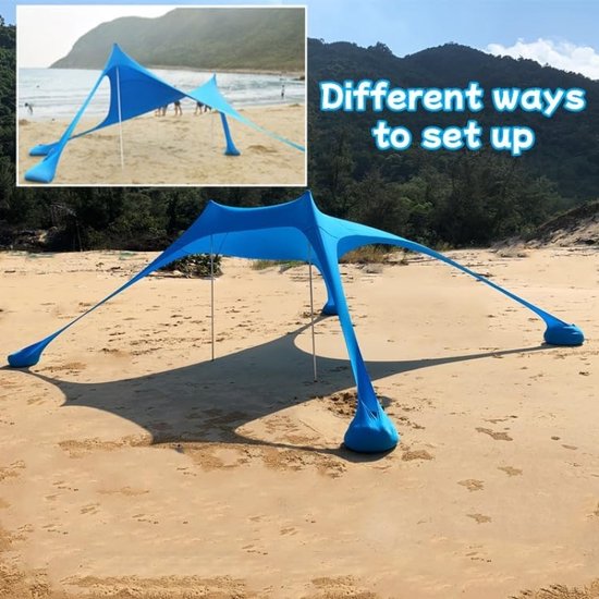 Strand schaduwtent luifel voor 3-4 personen - zonnescherm met UV-bescherming - Floving Beach Tent van Floving — afbeelding 3