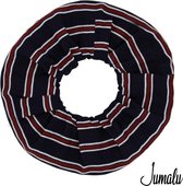Jumalu sailor scrunchie velvet haarwokkel haarelastiekjes - blauw, rood en wit - 1 stuk