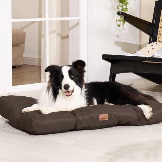 Bedsure Wasbare hondenmat middelgrote honden - 89x58 cm Kussen voor middelgrote honden met hoogdichtheid schuimvulling, Sherpa-bont wasbare hondenmatras, grijs