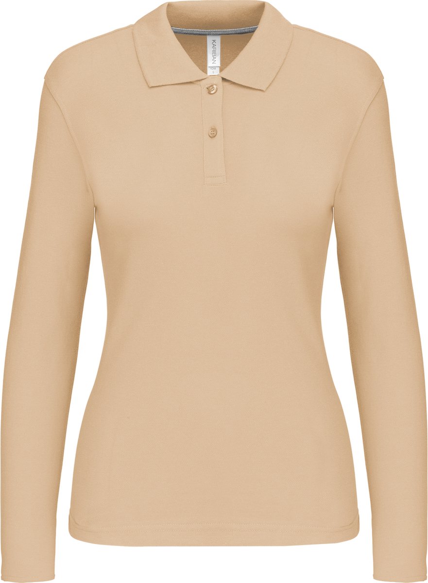 Kariban Damespolo lange mouwen K244 - Light Sand - XL
