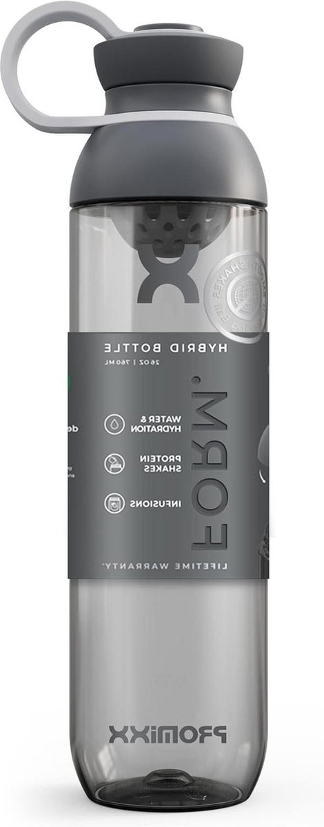 Goedkoopste Premium Protein Shaker Fles - Proteïne Shake Infusies Hydratatie - Duurzame Gym Lekvrij Deksel - Geurloos - 760ml (Grafietgrijs