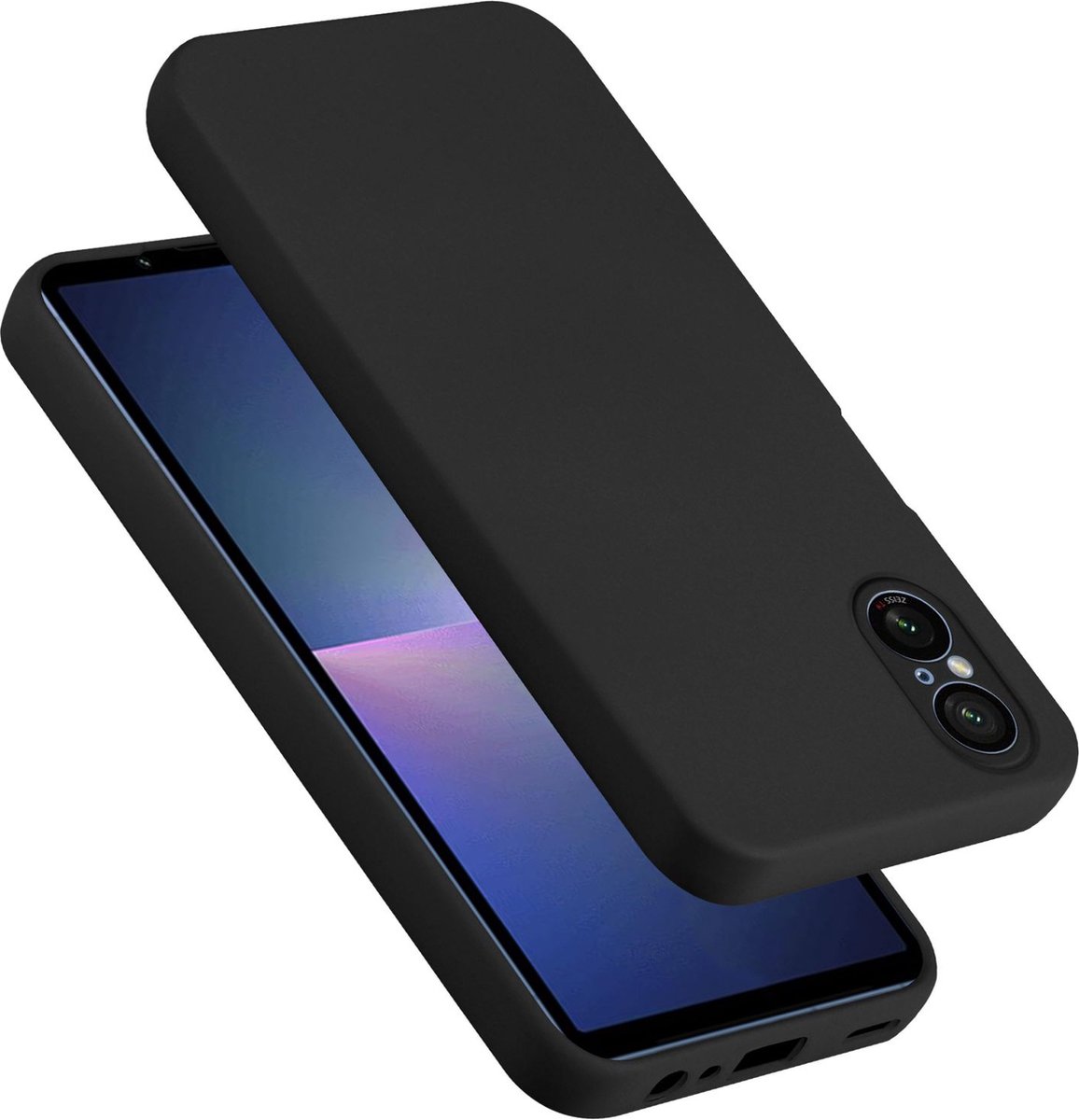 Cadorabo Hoesje geschikt voor Sony Xperia 5 V in LIQUID ZWART - Beschermhoes gemaakt van flexibel TPU silicone Case Cover